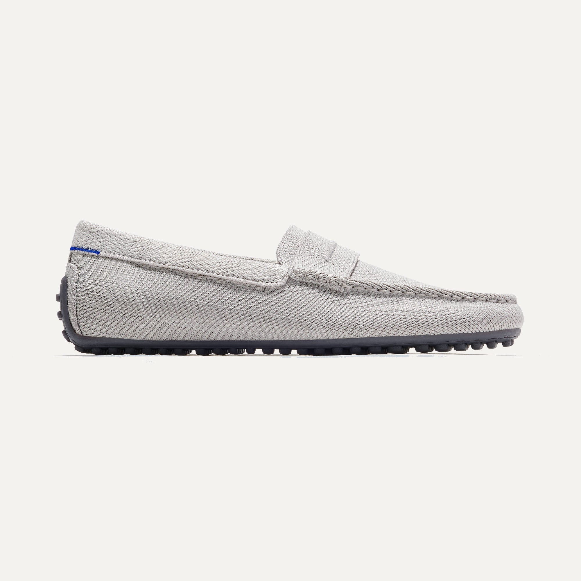 The Driving Loafer   Light Grey Herringbone