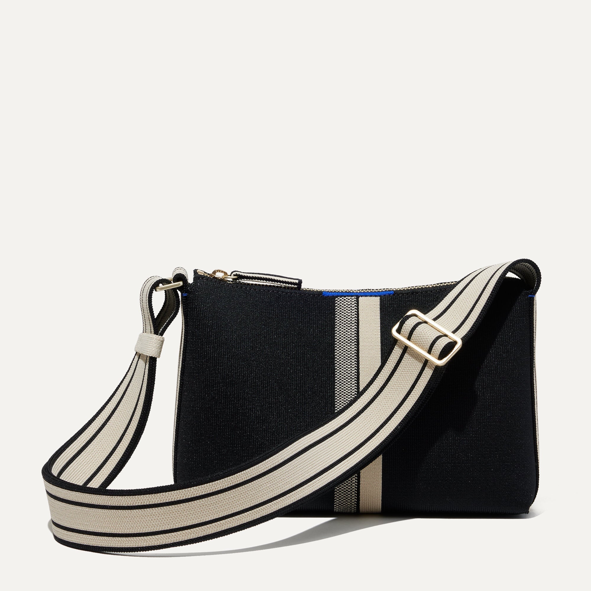 Alternative view of The Casual Crossbody   Black and Ivory Stripe