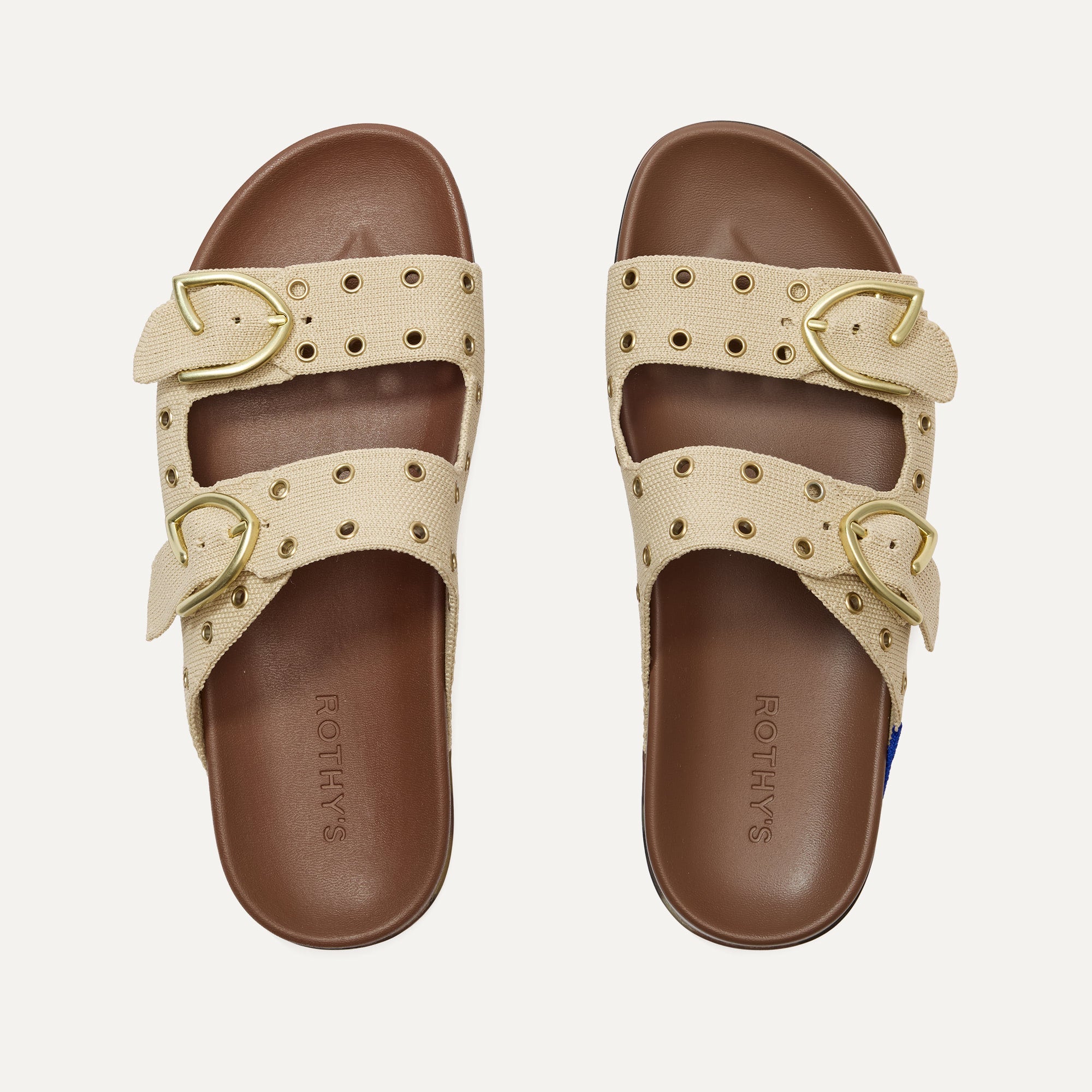 The Buckle Slide   Eyelet Wheat
