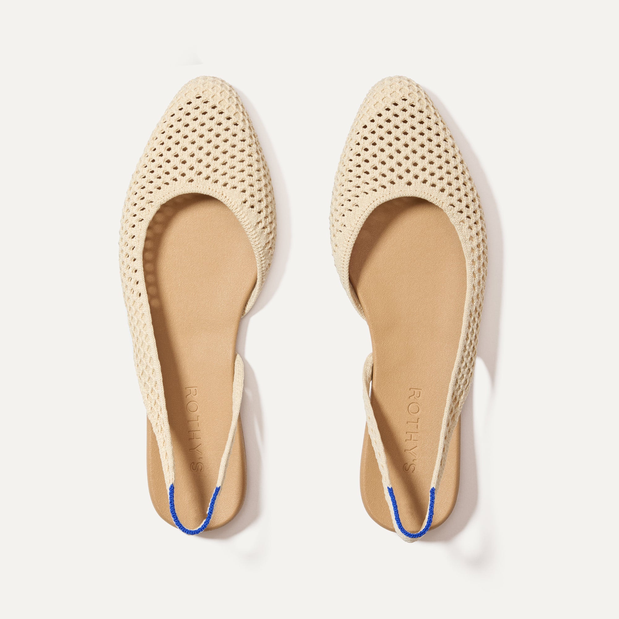 The Almond Slingback   Off White Mesh
