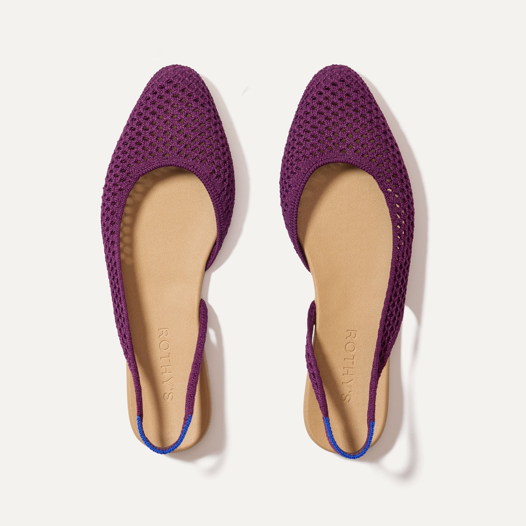 The Almond Slingback   Plum Mesh