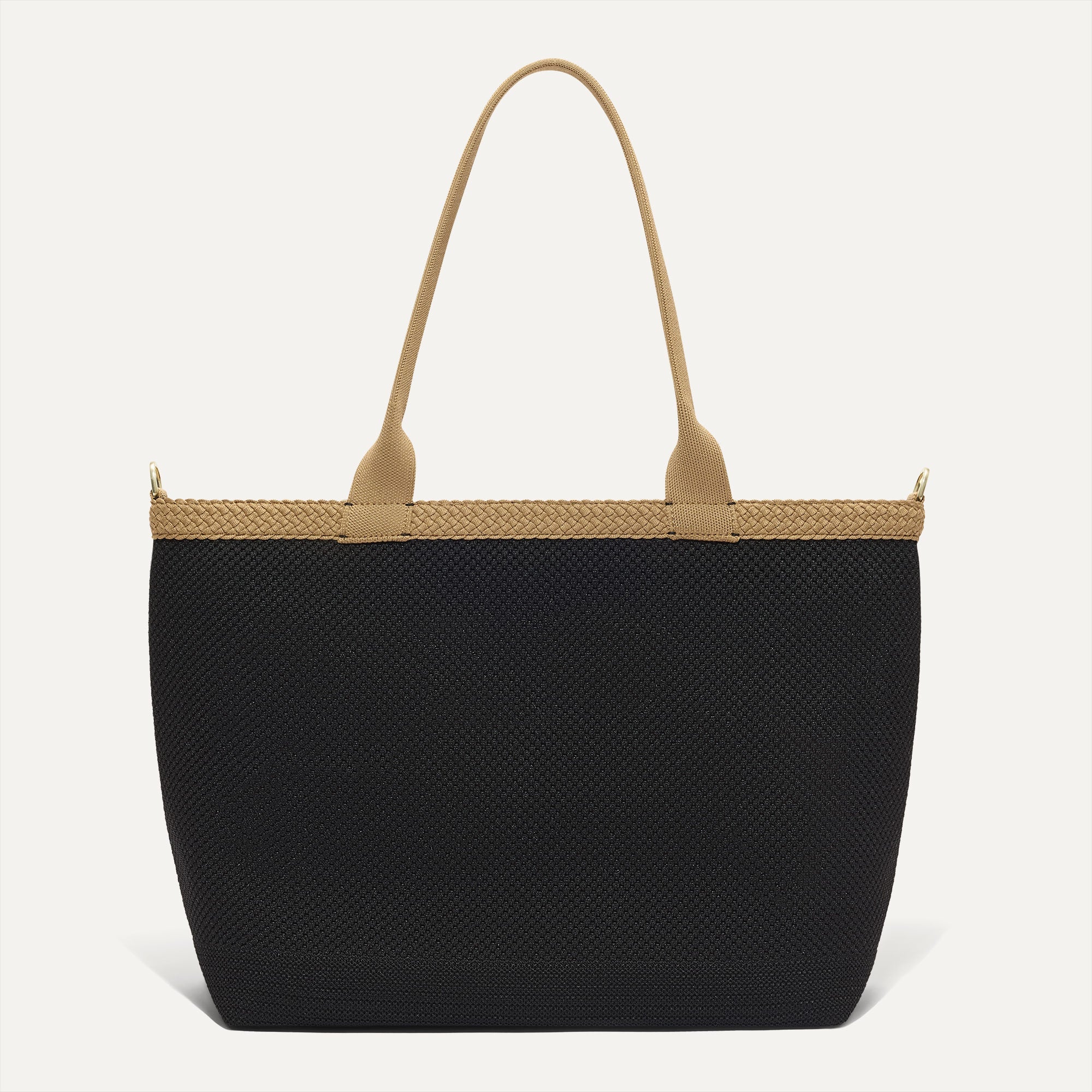 The Lightweight Zip Tote   Black Espresso Open Knit