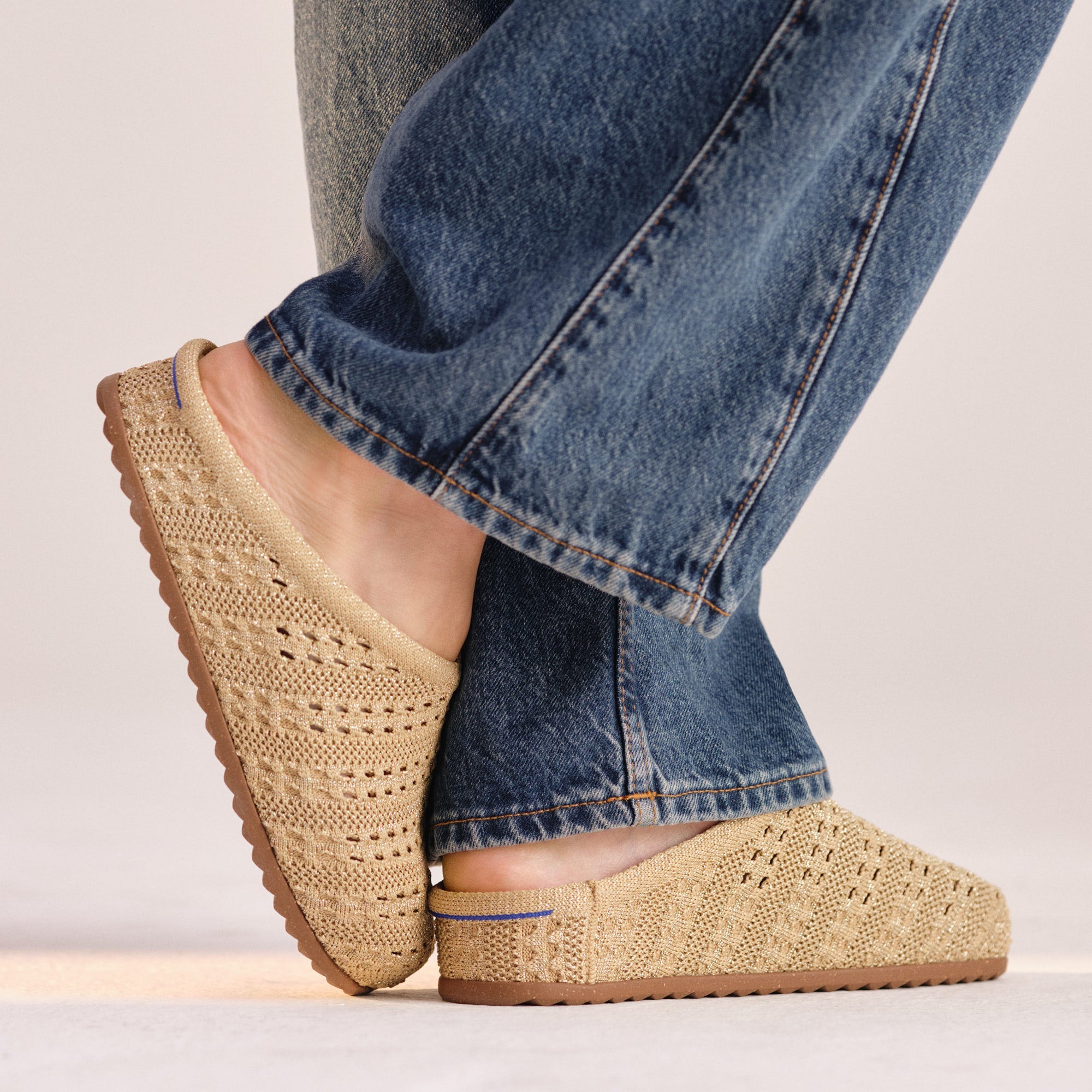 Alternative view of The Casual Clog   Metallic Golden Crochet